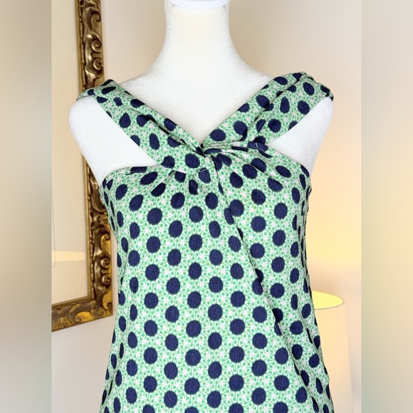 Maeve Anthropologie Green Navy Dot Twist Strap Tank Top Size M NWT - Picture 3 of 12